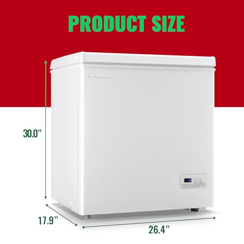 DEMULLER Chest Deep Freezer Top Open Door Freezer with eletronic panle(accruate to 1℉) Freestanding Freezer with TWO Storage Baskets Great for Kitchen Office Dorm