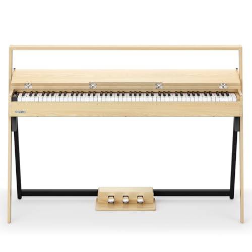 Donner OURA R300 88 Key Weighted Keyboard Piano for Advanced, Home Digital Piano with 88 Keys Graded Hammer Standard Keyborad, Bluetooth, LOCAL OFF, 2*15W, Half-pedal, 256 Polyphony, Walnut Wood Color