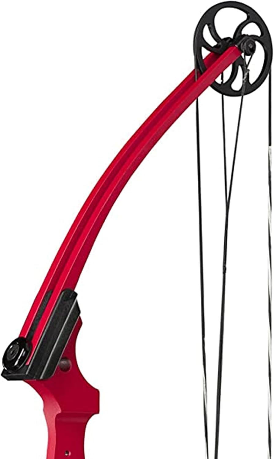Genesis Archery Compound Bow w/Adjustable Draw Length from 15"-30" & Adjustable Draw Weight Range of 10 to 20 Pounds for Right-Handed, Red (2 Pack)