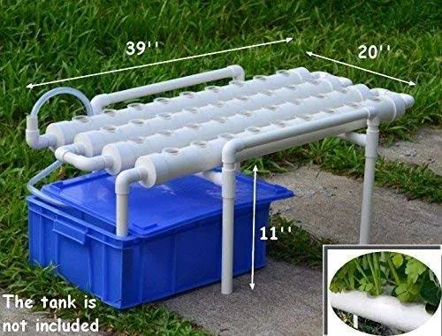 Intbuying Hydroponic 36 Holes Plant Site Grow Kit Garden System Vegetable Horizonal -4 Pipes 1 LayerDiameter of The Growing Pipe