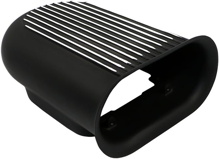 Black Aluminum Polished Fins Hilborn Style Finned Hood Air Scoop Kit Single 4BBL