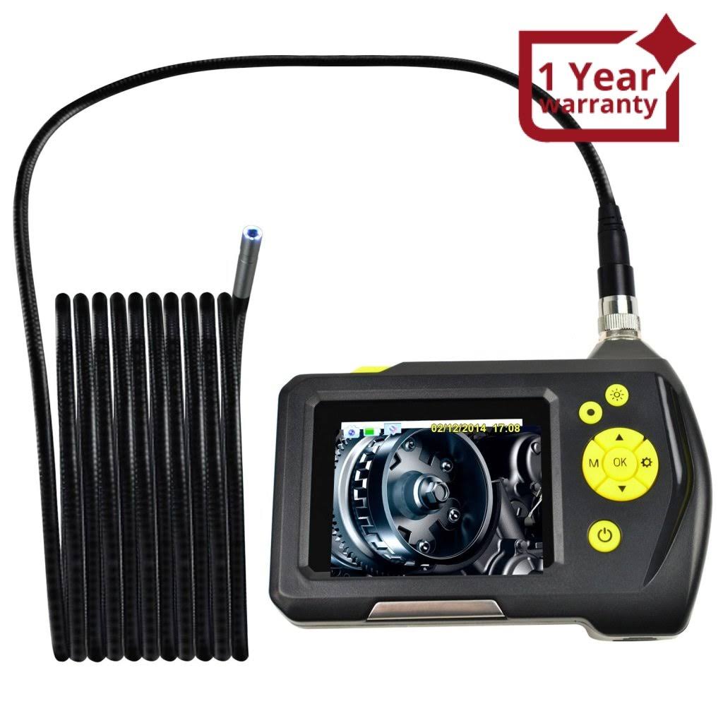 Waterproof Endoscope Digital Inspection Camera Borescope 8.2mm Camera 2.7 inch Screen Monitor (5m Cable)