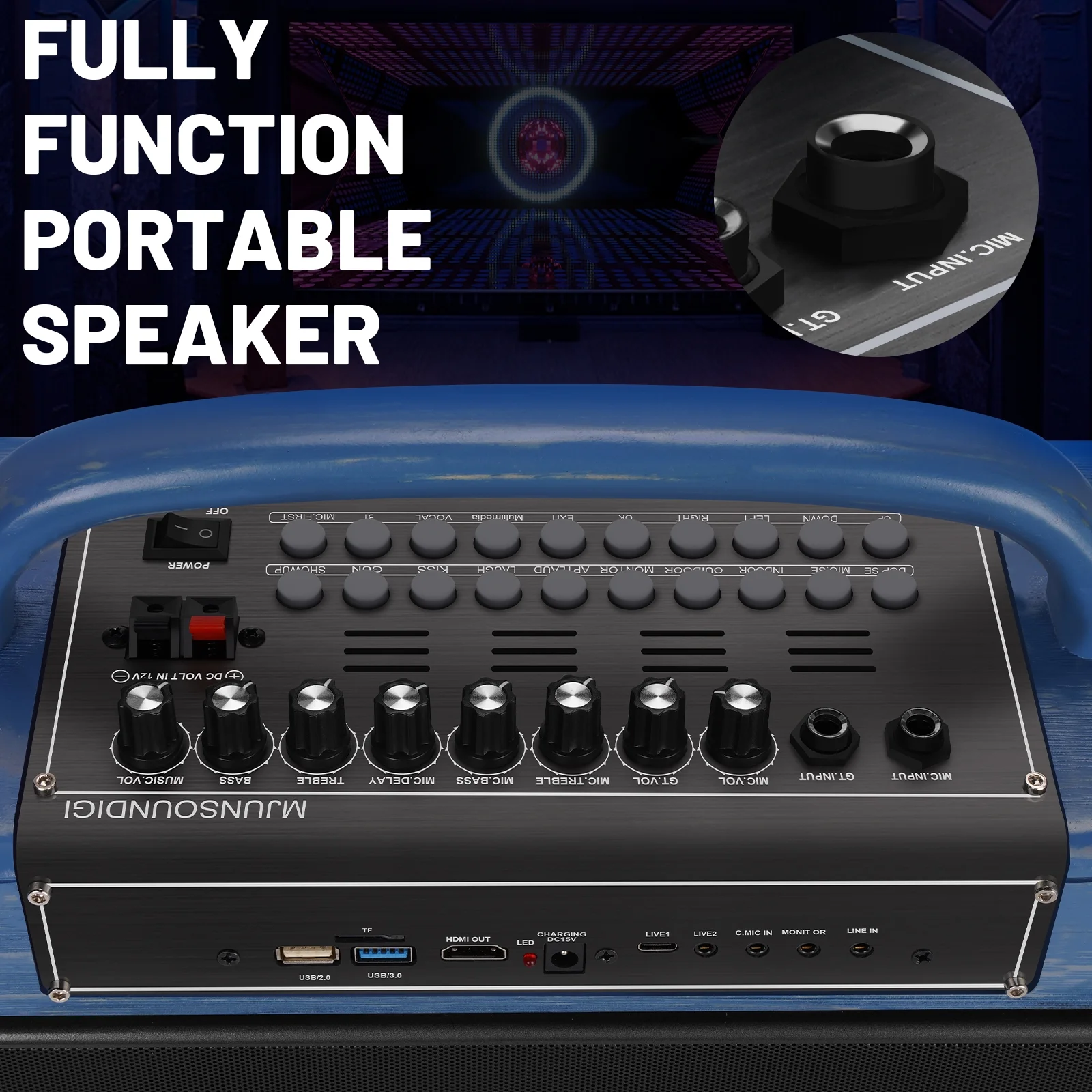 Portable Karaoke Machine Systems Wireless BT Streaming Loudspeaker for Adults&Kid,14”HD Touch Screen/Android 12/4+64G,Support Microphone/WiFi/USB/SD/PC/TV/Phones/HDMI