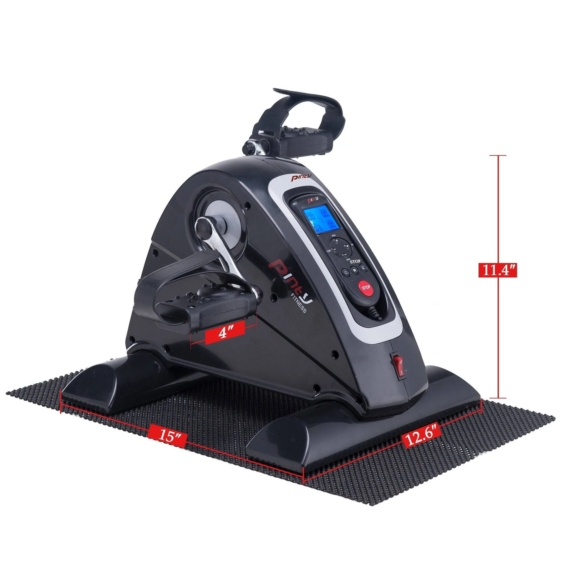 Pedal Exerciser Portable Mini Exercise Cycle with LED Display (Black)
