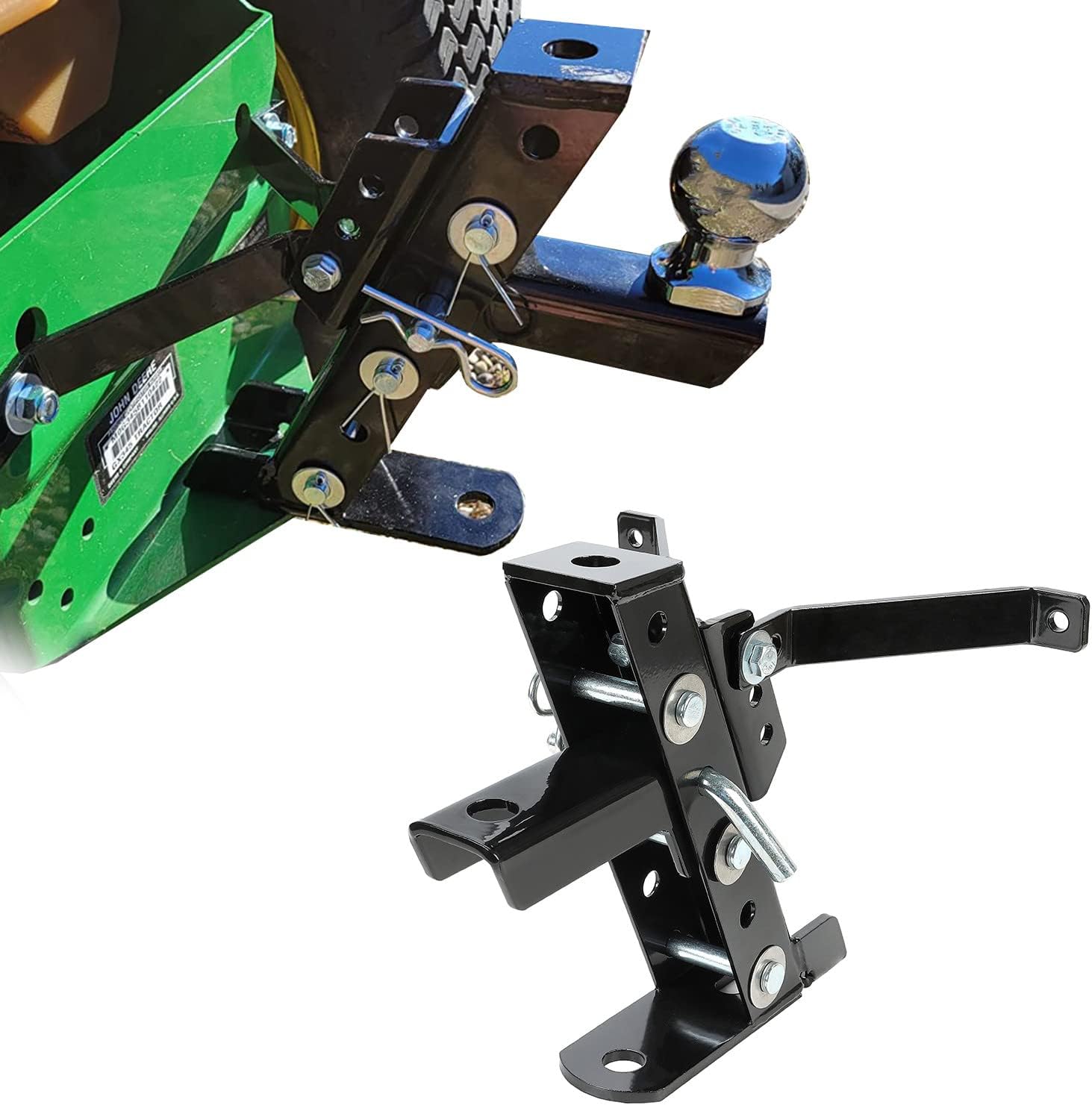 ECOTRIC Heavy Duty Adjustable Lawn Garden Tractor Hitch Steel Compatible with John Deere Pack of 2