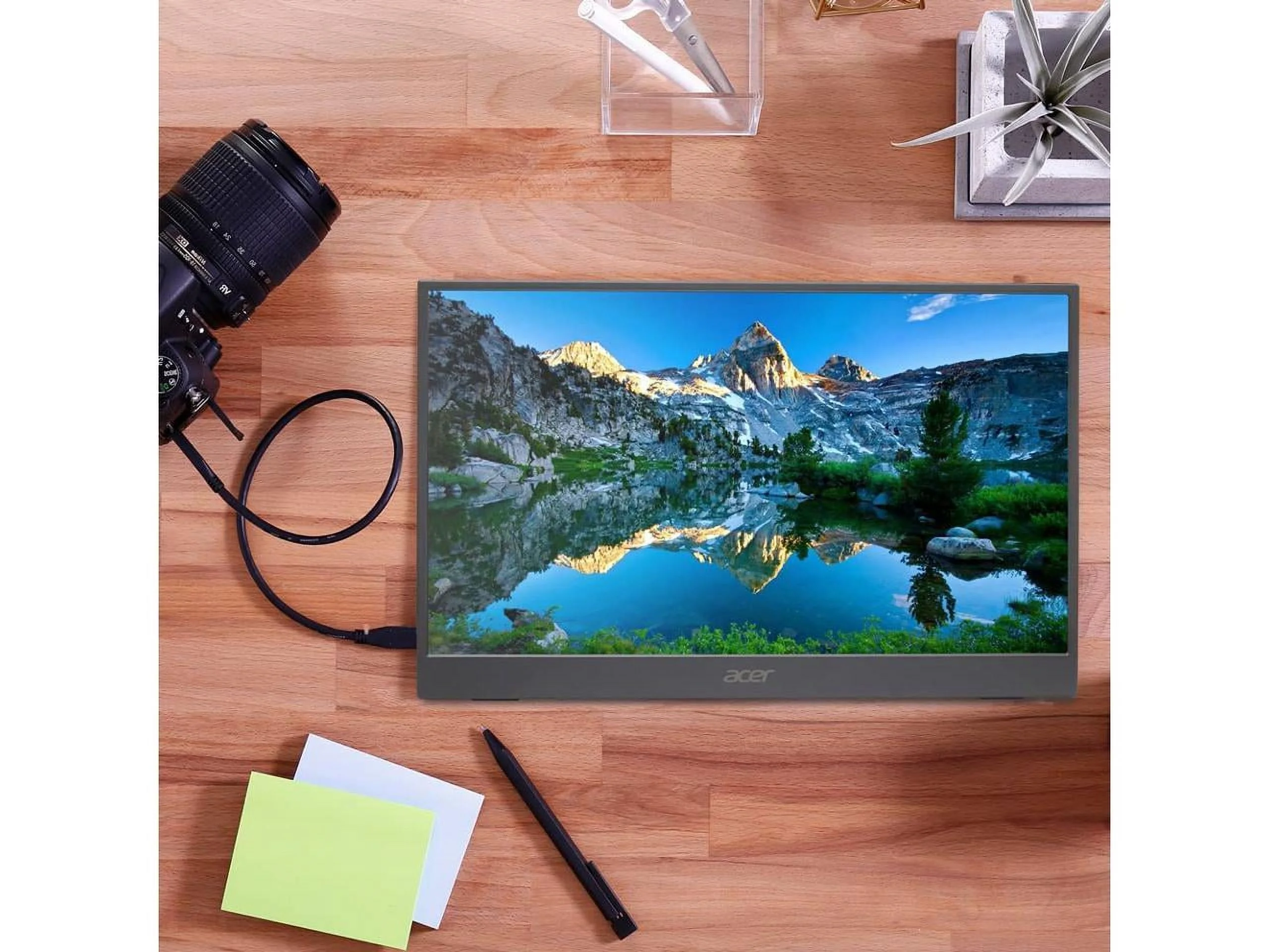 Acer 15.6" Full HD (1920 x 1080) IPS Business Portable Monitor, Ultra Slim Portable Design | Premium Cover I External Monitor for Laptop PC Mac, PM161Q Abmiuuzx