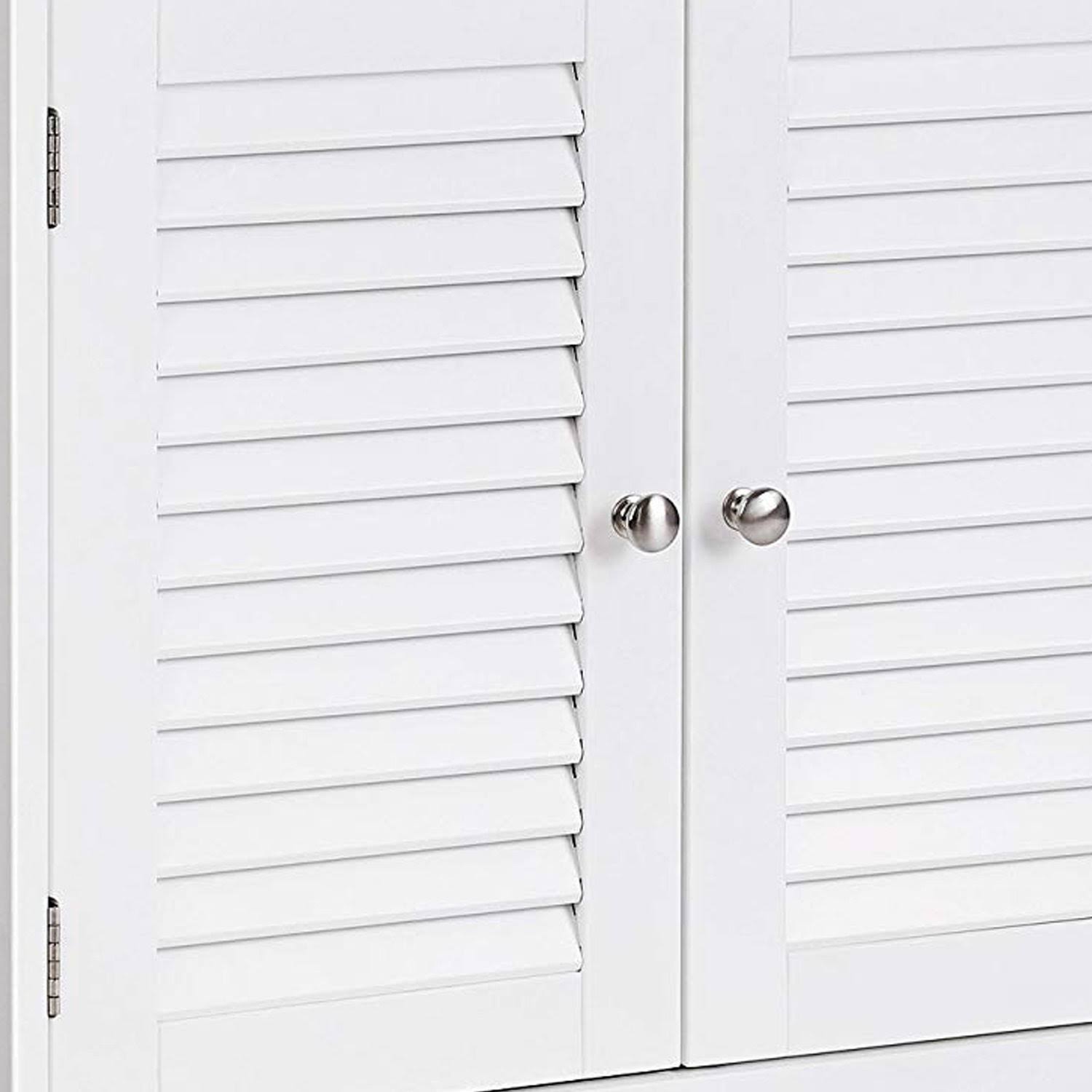 Wooden Bathroom Closet with 1 Open Shelf and 2 Door Cabinet, White
