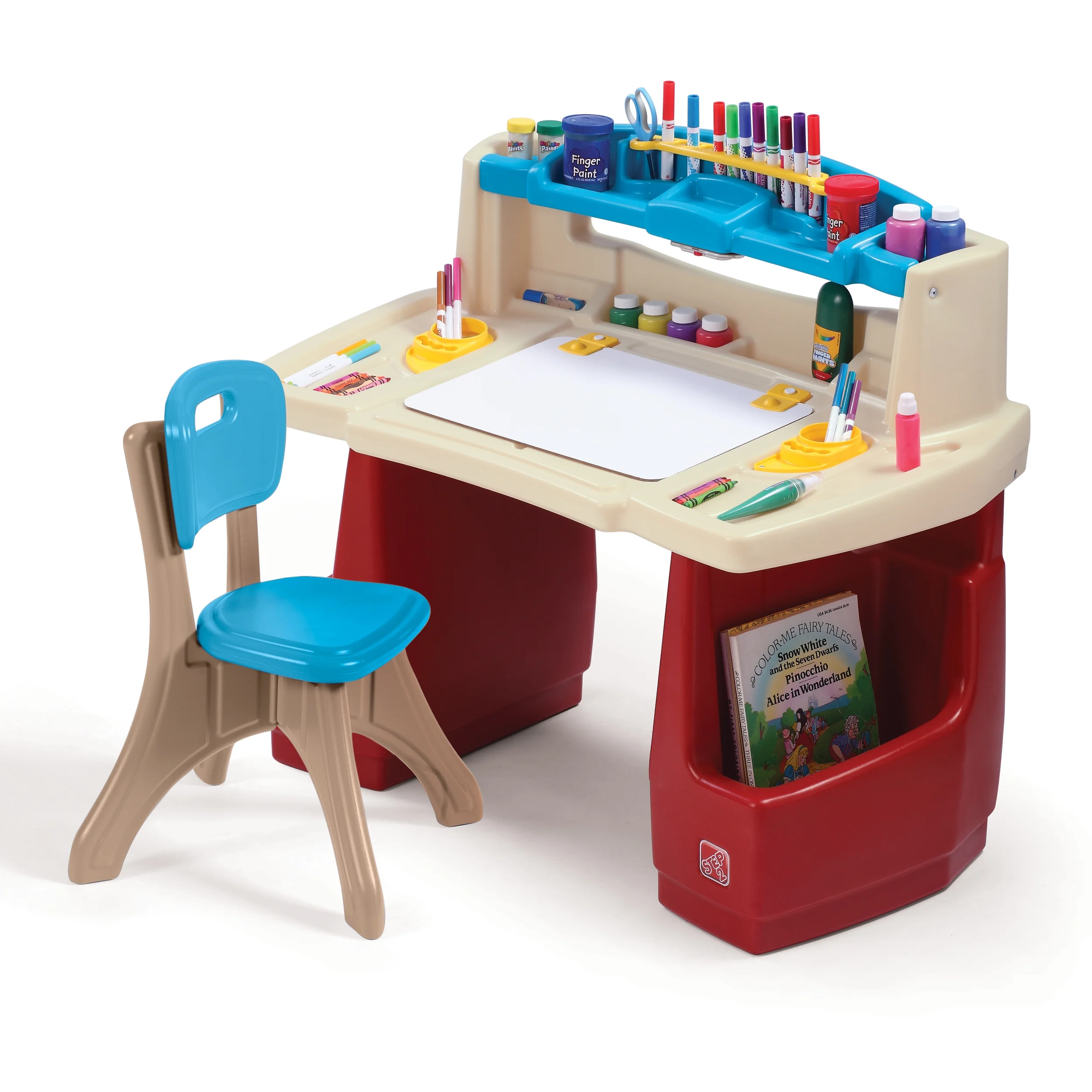 Step2 Deluxe Art Master Desk Plastic Kids Activity Center and Table