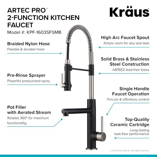 Kraus Artec Pro 2-Function Commercial Style Pre-Rinse Kitchen Faucet