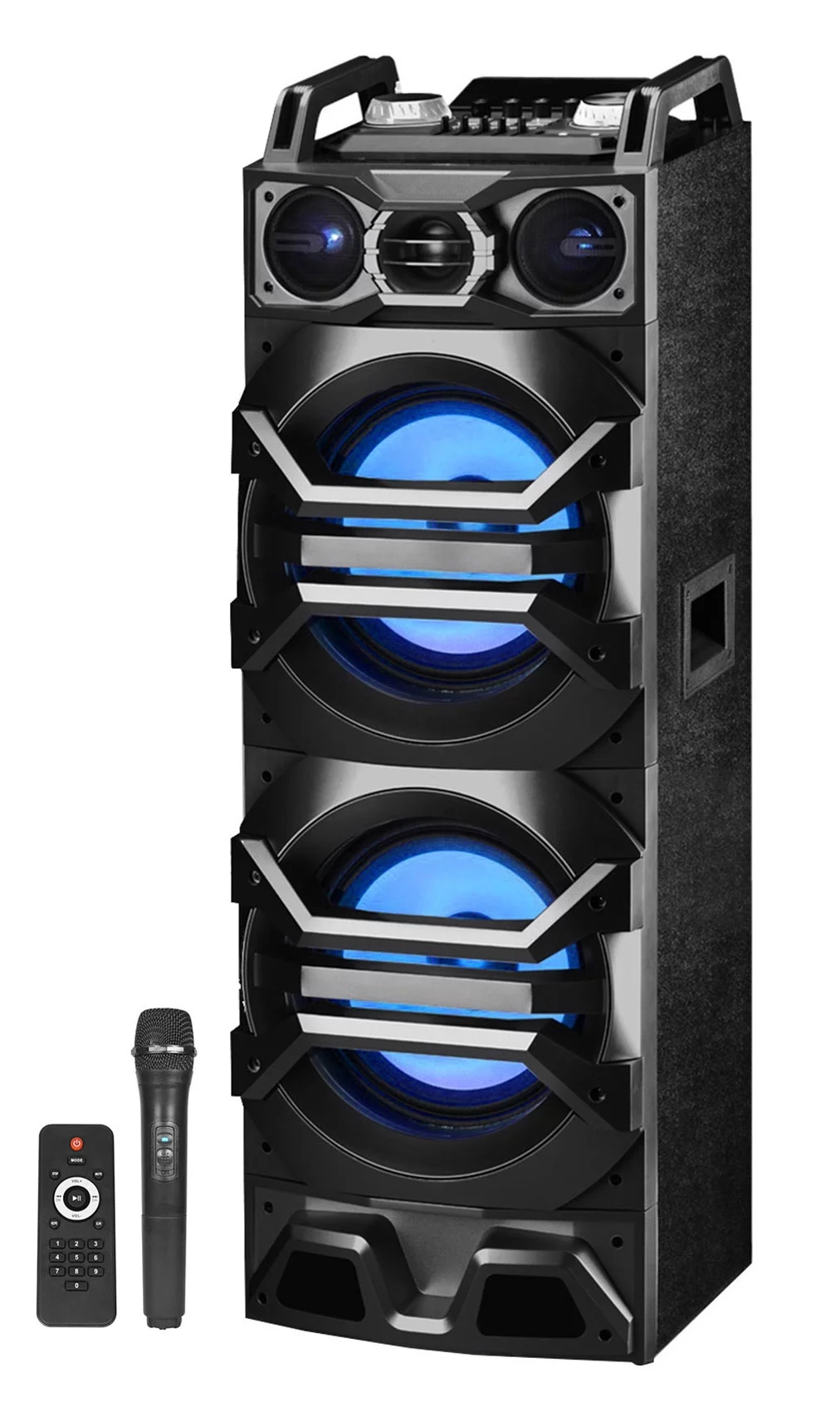 Technical Pro Dual 10" 3000w Bluetooth Karaoke Machine System w/USB/SD/LED+Mic - Curated Treasures Market