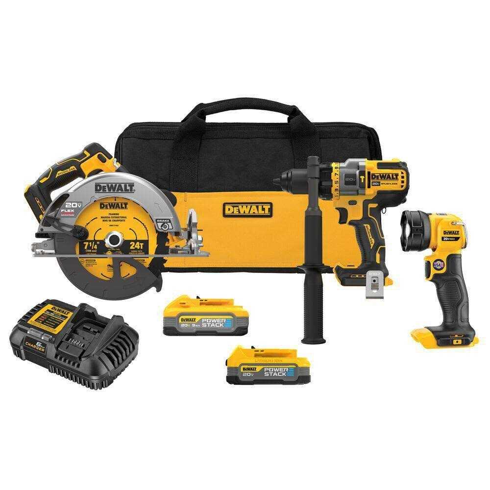 Dewalt 20V MAX Lithium-Ion Cordless 3-Tool Combo Kit with 5.0 Ah Battery and 1.7 Ah Battery - Shop Hardware Tools Online Store