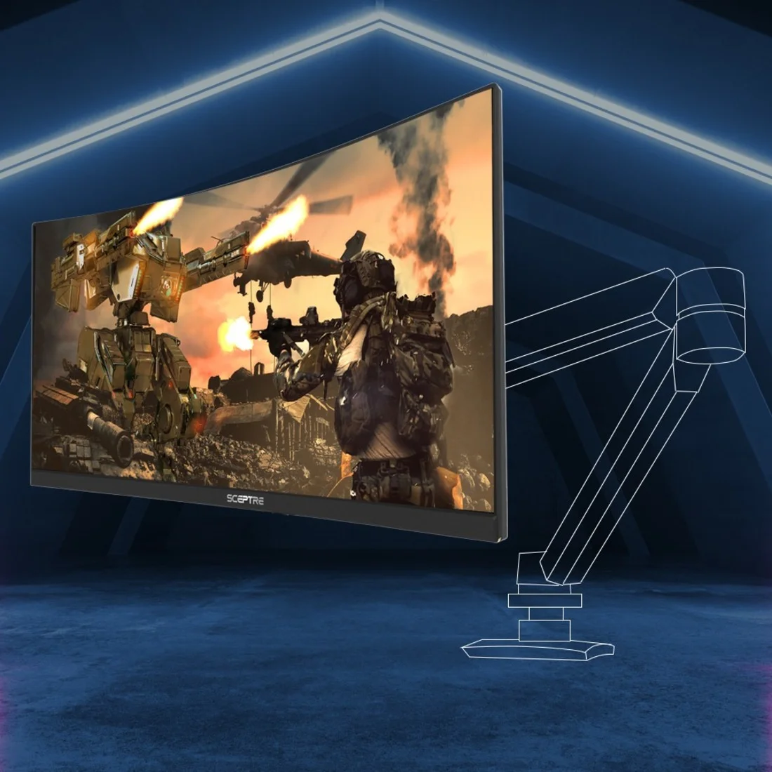 Sceptre C345W-2560UN 34" Class UW-UXGA Curved Screen Gaming LCD Monitor, 21:9, Black