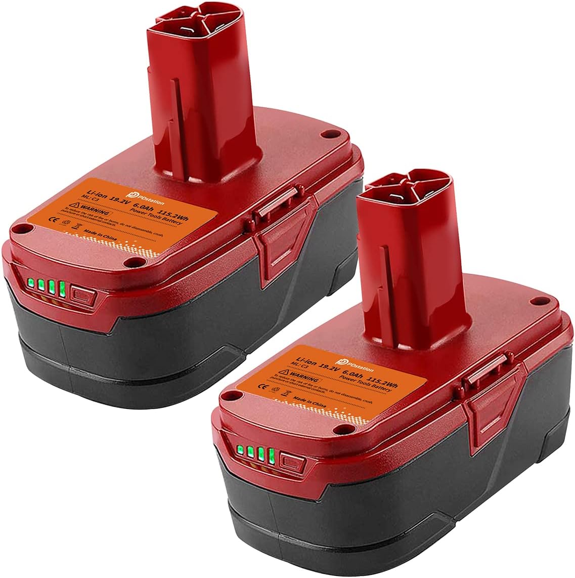 PDstation 2-Packs C3 19.2V 6000mAh Replacement Battery Compatible with Craftsman C3 Cordless Tools Pack of 2