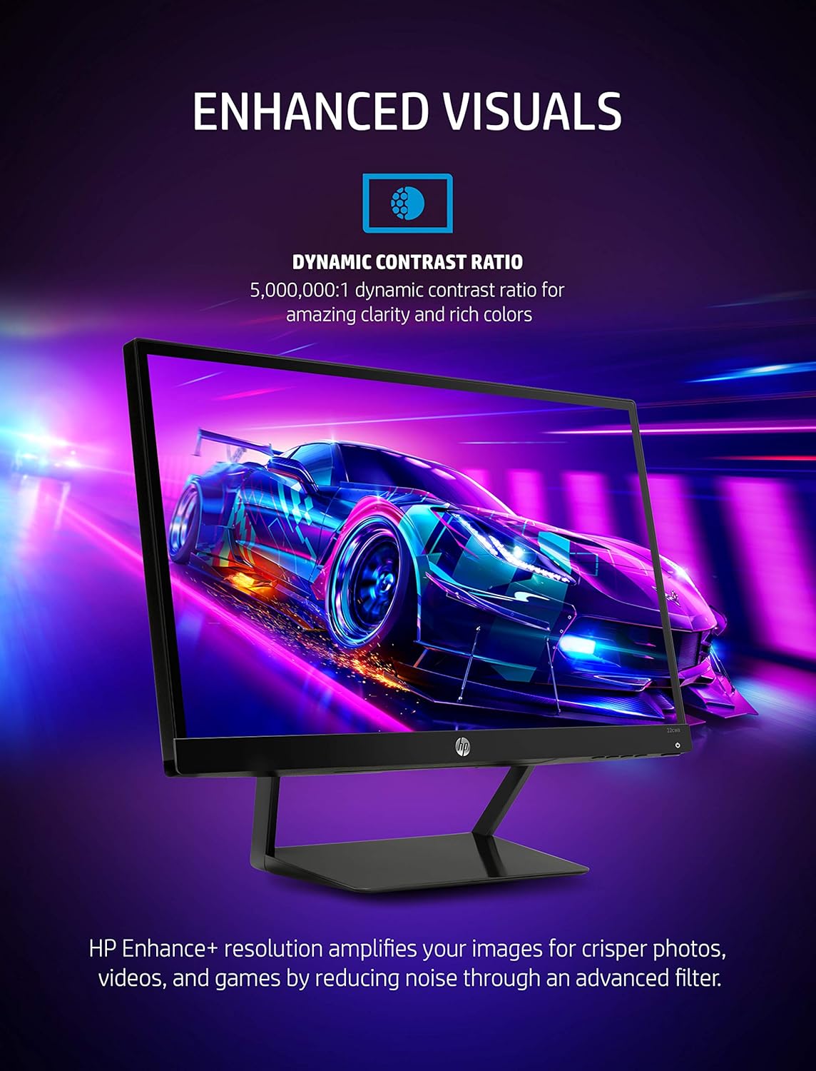 HP Pavilion 22cwa 21.5-Inch Full HD 1080p IPS LED Monitor, Tilt, VGA and HDMI (T4Q59AA) - Black