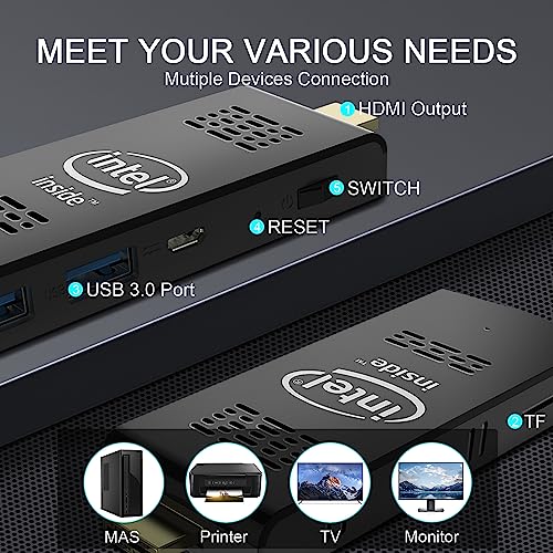 PC Stick Mini PC Stick with Intel Atom Z8350 & Windows 10 Pro,Mini PC 4GB RAM 128GB ROM,Intel pc Stick Support Auto Power on,HD 4K on Business Office Industrial IOT Media Home