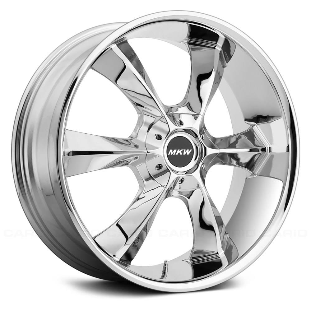 22 inch inch MKW M119 22x9 5x115 +18mm Chrome Wheel Rim, Silver