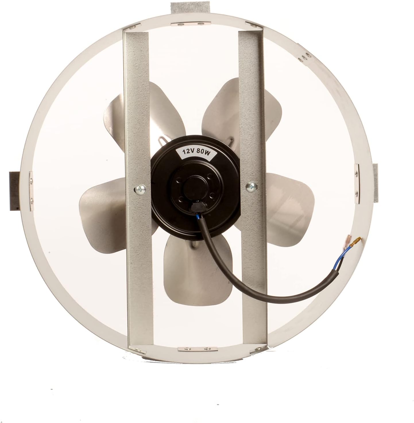 Amtrak Solar Powerful Exhaust Fan 80 Watt motor Galvanized 12 Inch fan, Solar Powered Motor, Gable Mount, Attic Ventilator for House, Chicken Coop, Shed, Garage & RV (Fan Only) Pack of 2