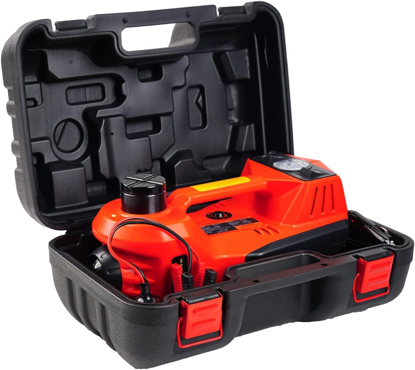 Mautyke Vehicle Hydraulic Jack kit 5 tons Electric car Jack, Electric Jack kit with Integrated tire Pump and LED Lights, Suitable for SUV/Sedan 4-in-1 Electric Jack for car (Orange)