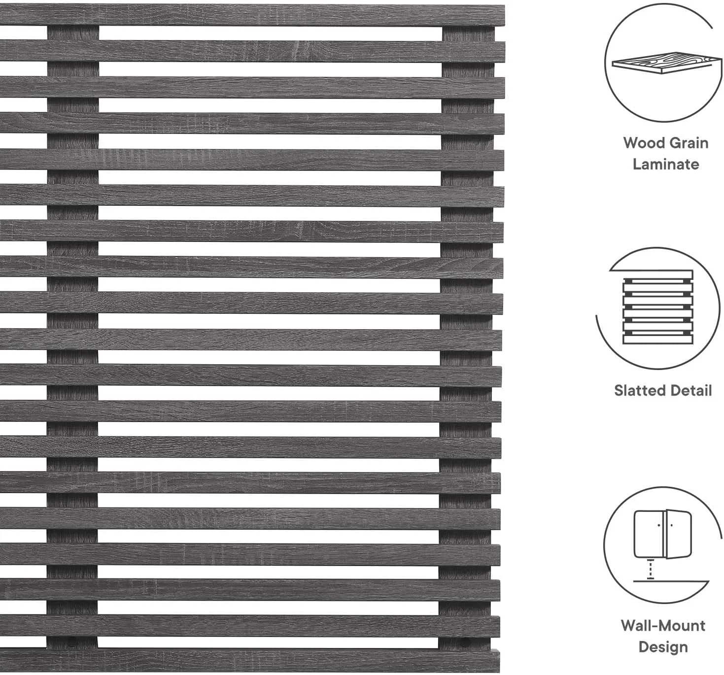 Render -Century Modern Wall-Mount Headboard In Charcoal
