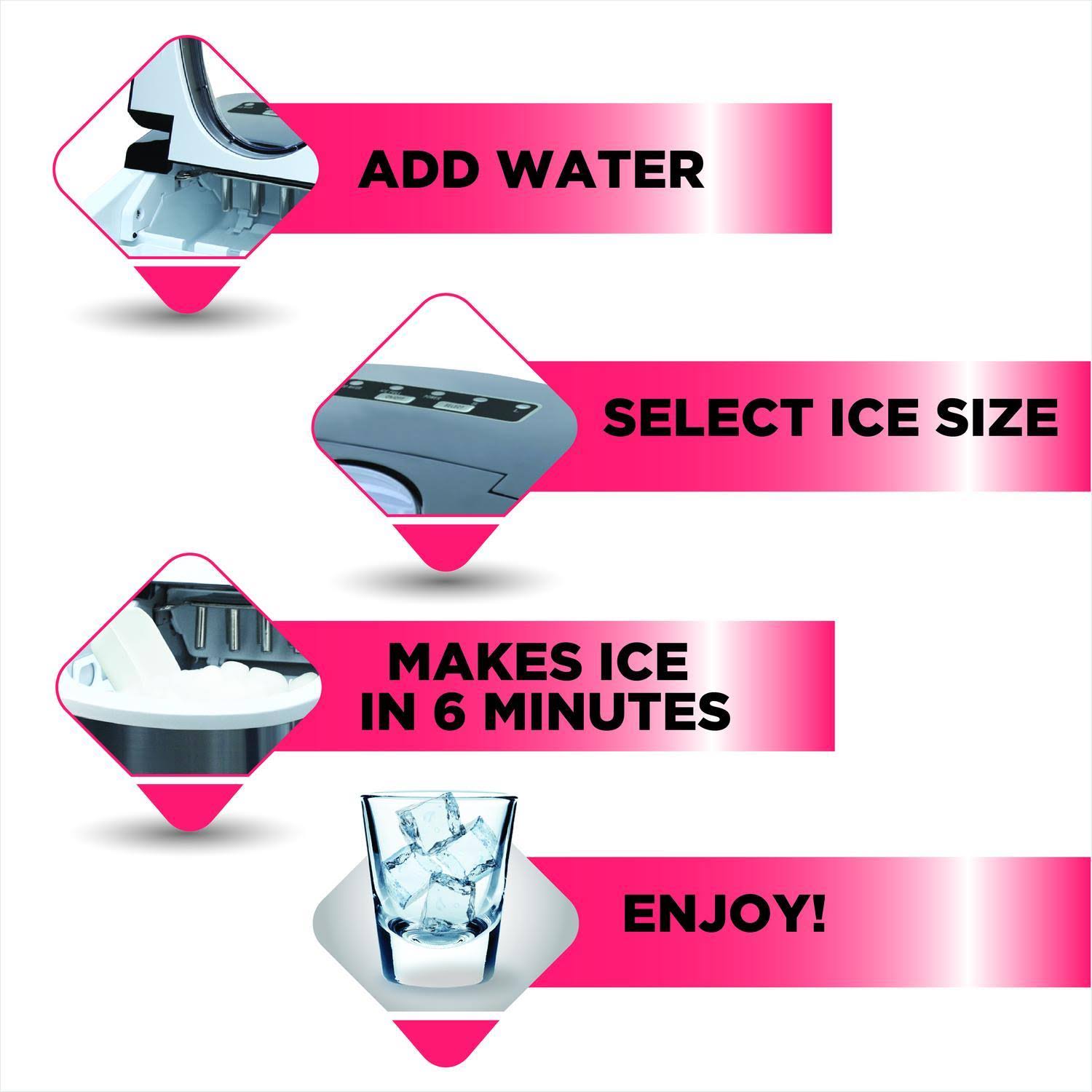 Frigidaire 26lb. Portable Countertop Ice Maker, Black, Efic108