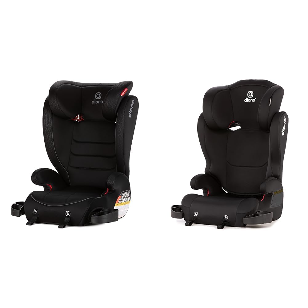 Diono Monterey 2XT Latch 2 in 1 Booster & Cambria 2 XL Dual Latch Connectors 2-in-1 Belt Positioning Booster Seat Bundle, Black
