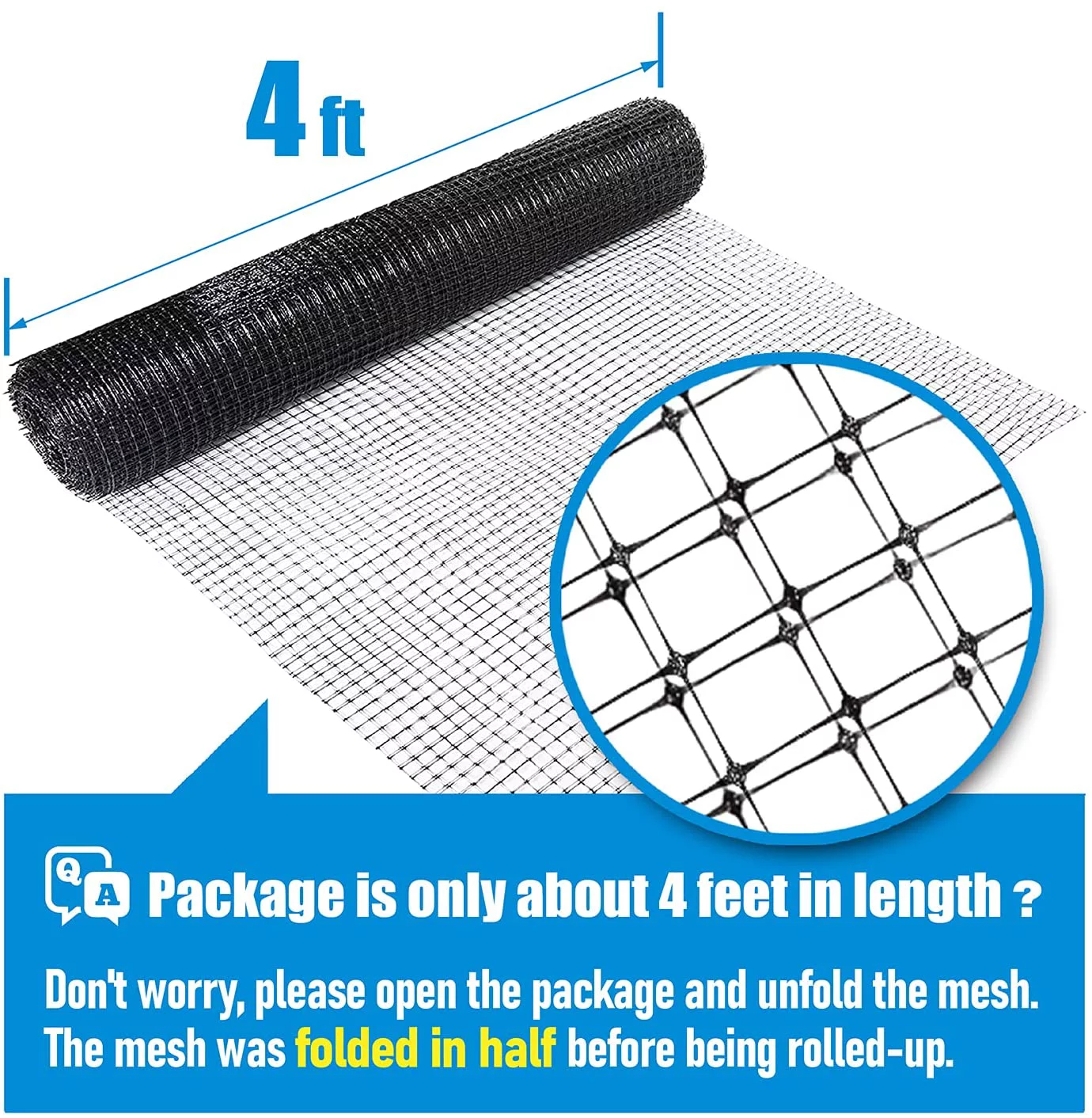 Fencer Wire 7 ft. x 100 ft. Garden & Plant Protective Netting with 3/4" Mesh, Reusable & Doesn't Tangle, Protection Against Bird, Deer and Other Animals, Multiple Choices Available - Curated Treasures Market