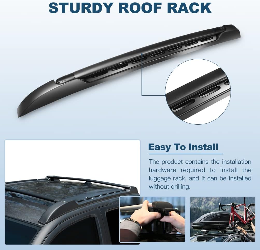 ECCPP Cross Bars Roof Rack fit for Toyota for Tacoma Double Cab 2005-2022 Cargo Racks Rooftop Luggage Canoe Kayak Carrier Rack(Not Fit Access Cab) - 2 Pieces
