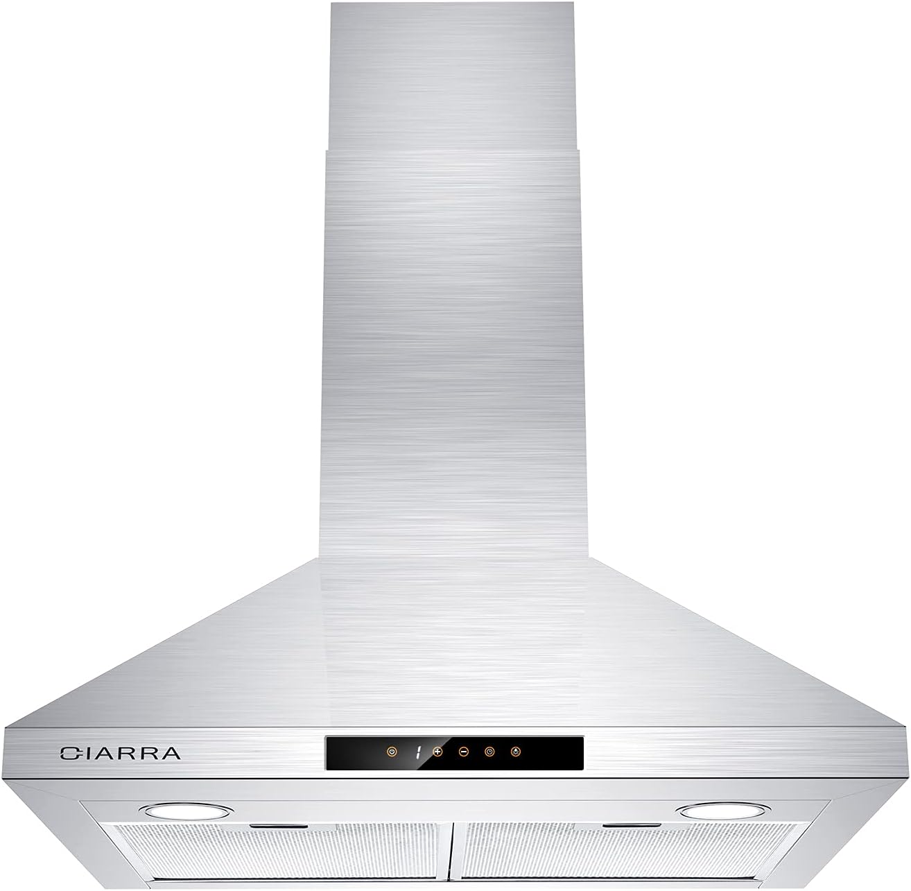 Wall Mount Range Hood 30 inch 450 CFM Stove Vent Hood for Kitchen with Soft Touch Control Delay Shut Off Function Ducted and Ductless Convertible CIARRA CAS75206
