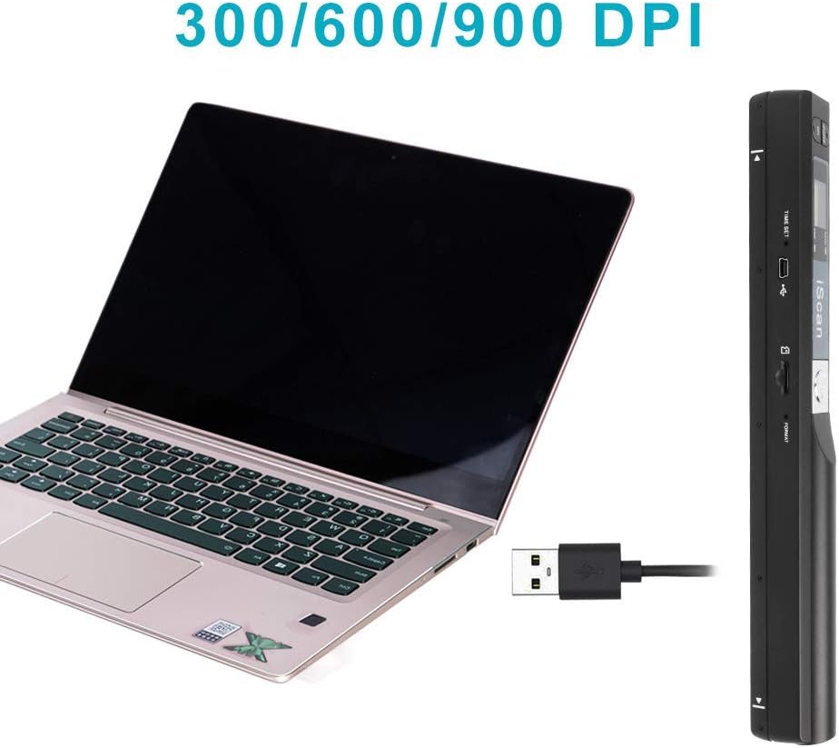 Portable Scanner iSCAN 900 DPI A4 Document Scanner Handheld for Business, Photo, Picture, Receipts, Books, JPG/PDF Format Selection, Support Micro SD (Not Included) Card Hand Scanner-B