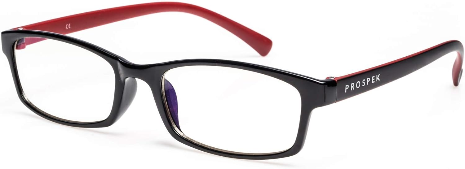 PROSPEK Blue Light Blocking Glasses Dynamic +0.0 Magnification - Anti Blue Light Glasses - Regular Size Pack of 2