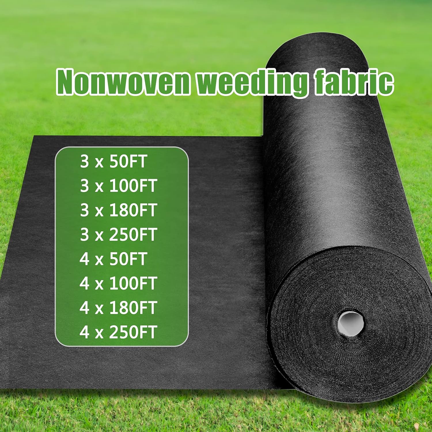 NC Nonwoven Weed Barrier Landscape (4ft x 50ft) 3 oz Heavy Duty Commercial Non-Woven Weeding Cloth Durable Garden Landscape Fabric Easy Setup and Cut Pack of 2