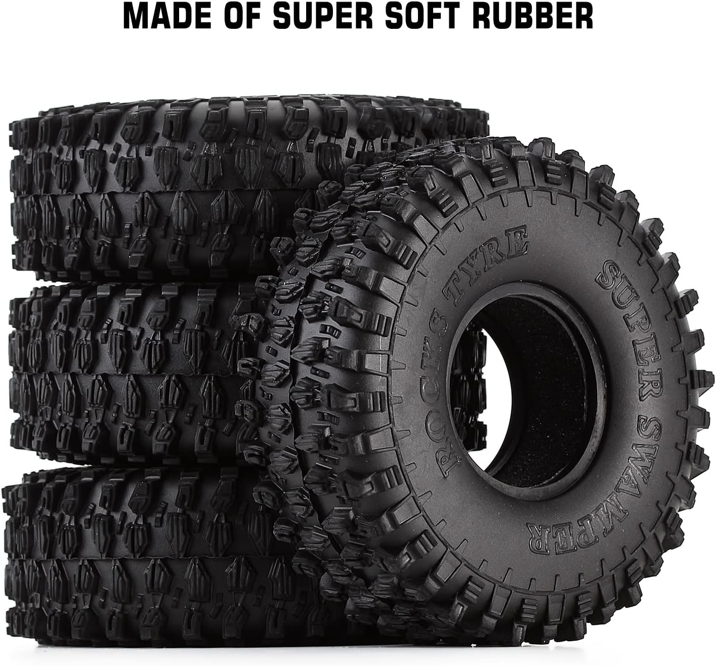INJORA 1.9 Crawler Tires 4.7 Inch Outer Diameter Tires for Axial SCX10 90047 SCX10 III AXI03007 Redcat Gen8 TRX-4,4PCS