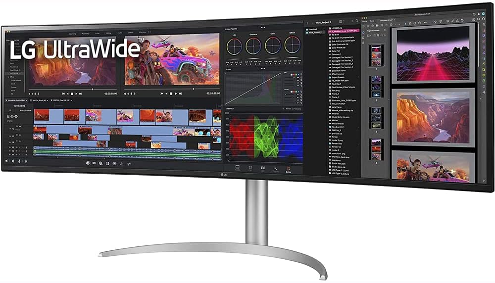 LG 49WQ95C-W 49 inch 32:9 UltraWide Dual QHD Nano IPS Curved Monitor (Renewed)