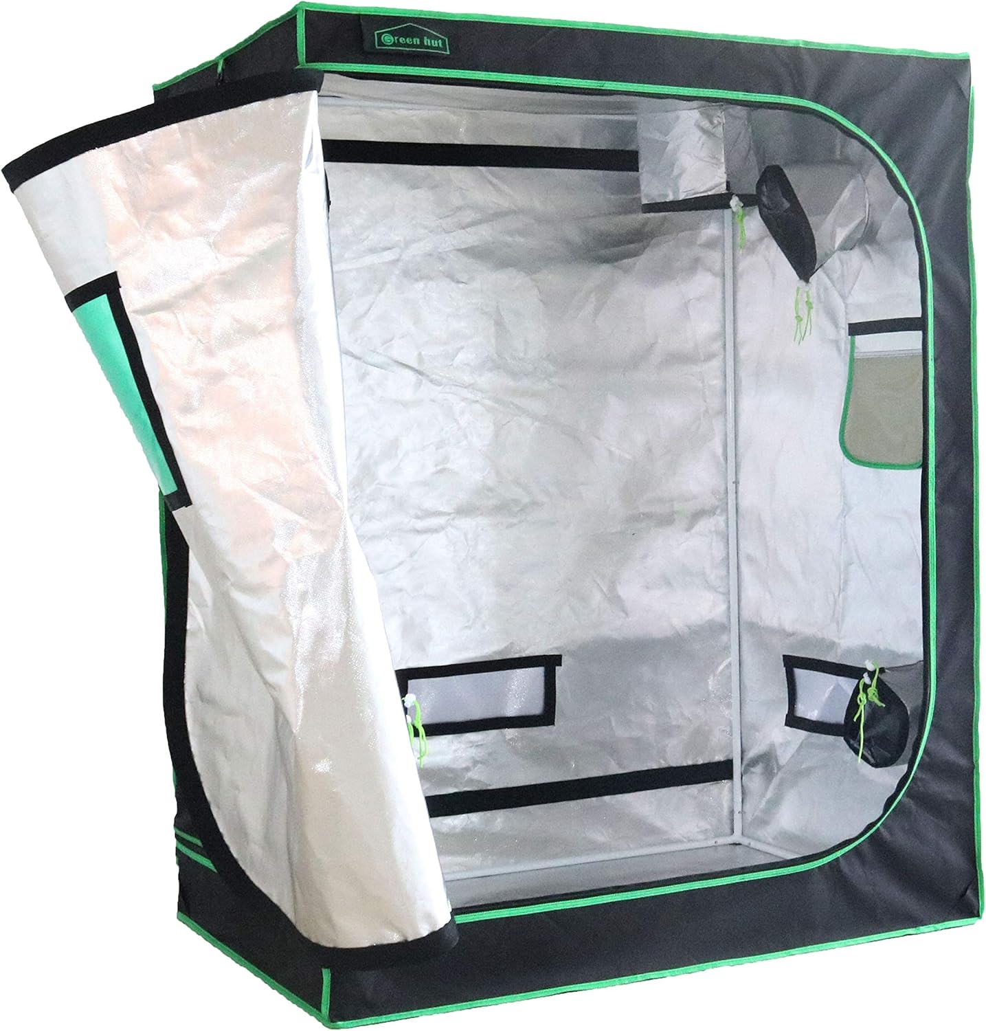 Green Hut Indoor Grow Tent 48"X24"X60" 600D Mylar Hydroponic Grow Tent for Indoor Plant Tent with Observation Window and Removable Floor Tray Pack of 2