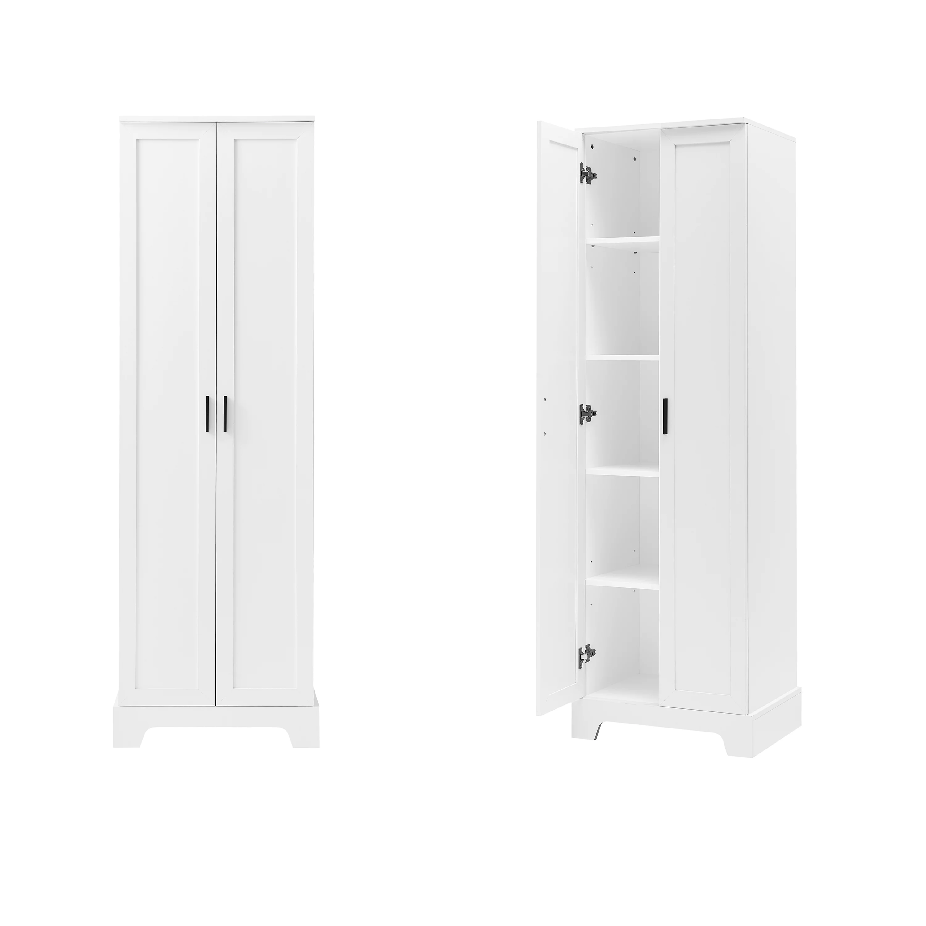 Bellemave Wooden Storage Cabinet with Adjustable Shelves Freestanding Tall Storage Cabinet for Bathroom, Kitchen, Living Room Water Proof Floor Cabinet for Home Office, White
