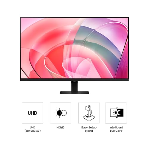 Samsung 32" ViewFinity S7 (S70D) 4K UHD IPS HDR10 High Resolution Monitor with Speakers, DP Port, TUV-Certified, 2025, LS32D708EBNXGO