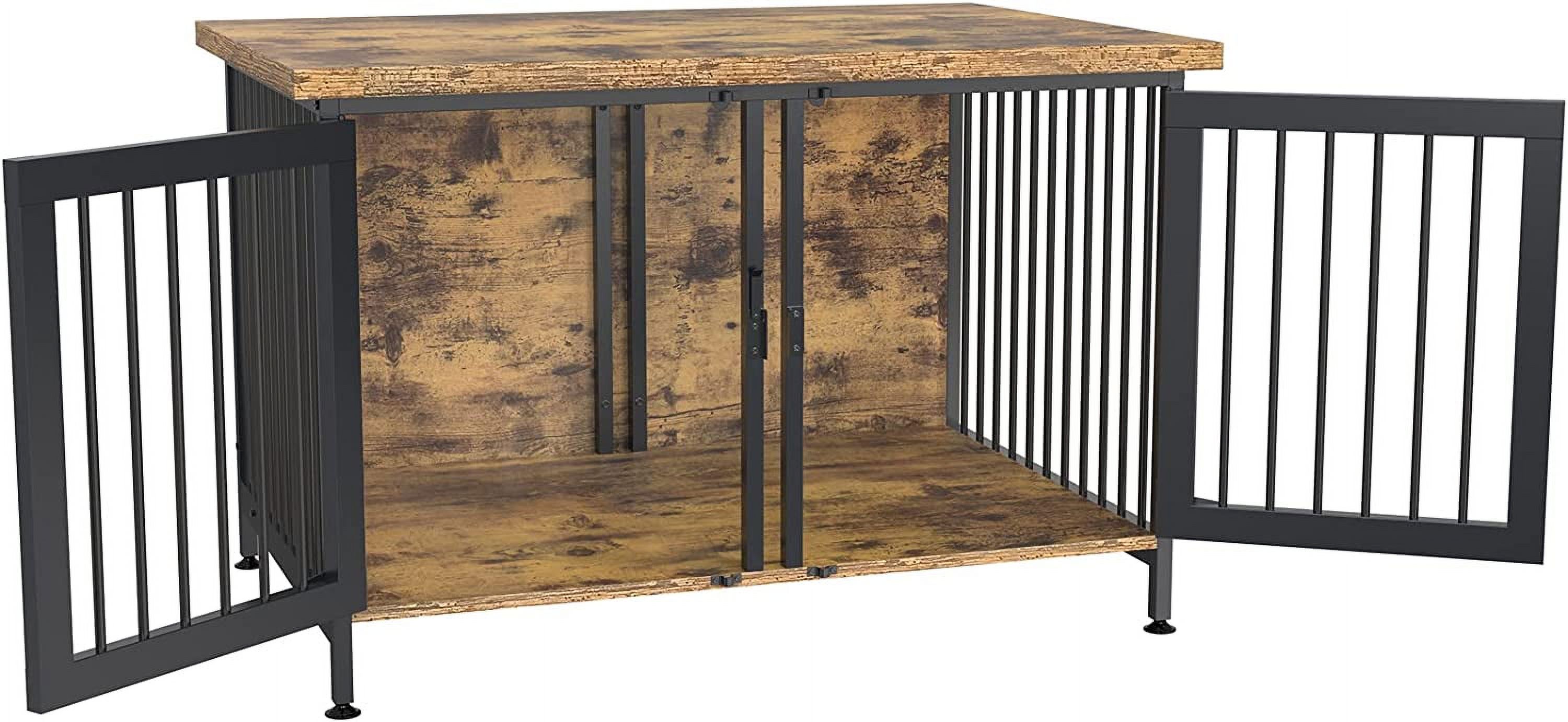 Double Dog Crate with Divider for 2 Small Dogs or 1 Dog, Furniture Style Kennel Indoor Cage with Removable Panel (Int.dims:36.2”Wx24.5”Dx21”H)