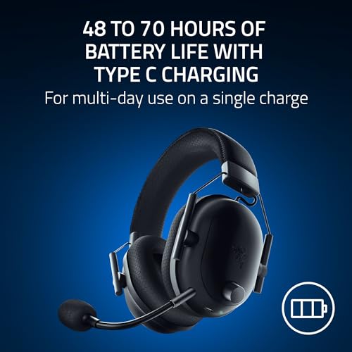 Razer BlackShark V2 Pro Wireless Xbox Gaming Headset: 50mm Drivers - Super Wideband Mic - Noise Isolating Earcups - for Xbox, PS5, Nintendo Switch 2, PC, Mac - Bluetooth, USB-C - 70hr Battery - Black