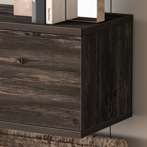 Atelier Mobili Floating TV Stand, 70 inch TV Stand for 75 inch TV, Floating TV Stand Wall Mounted, Floating Entertainment Center, TV Stands for Living Room, Black TV Stand (Black Oak)