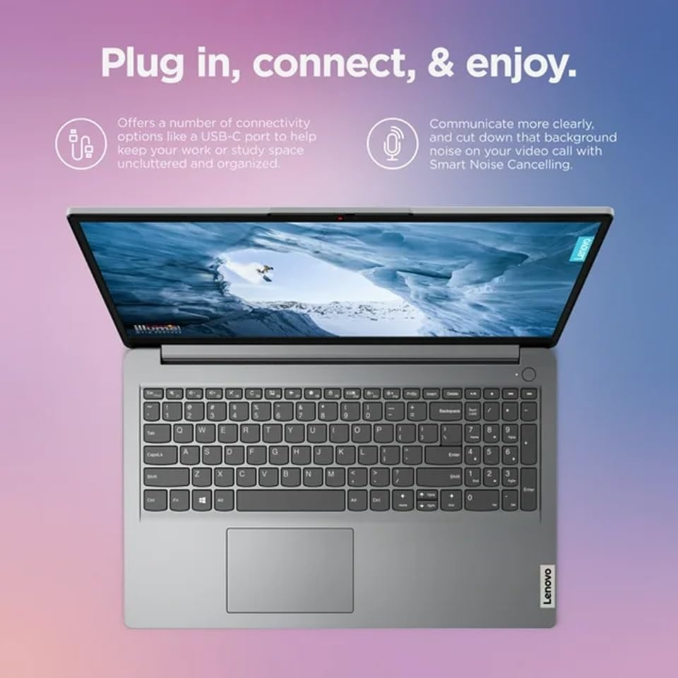 Lenovo 15.6" Laptop with Intel i5-1235U, IdeaPad 1i, 15.6" FHD Anti-Glare Display, 12th Gen Intel Core i5-1235U 10-core Processor, Intel Iris Xe Graphics, Windows 11 Home(16GB RAM | 1TB SSD)