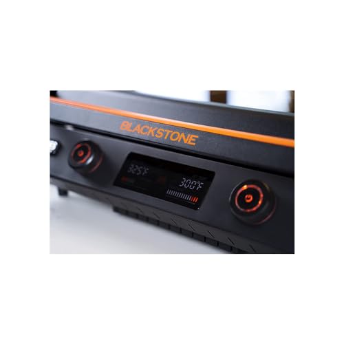 Blackstone 22-Inch Electric Griddle - 1200W Non Stick Ceramic Titanium Coated Stainless Steel Tabletop Griddle with EZ-Touch Control Dial, LCD Display, Patented Rotate & Remove Glass Hood - 8001