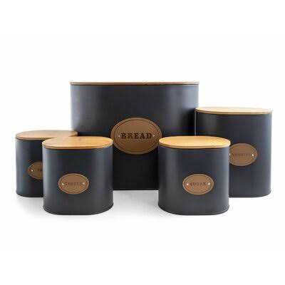 5 Piece Kitchen Canister Set Gracie Oaks