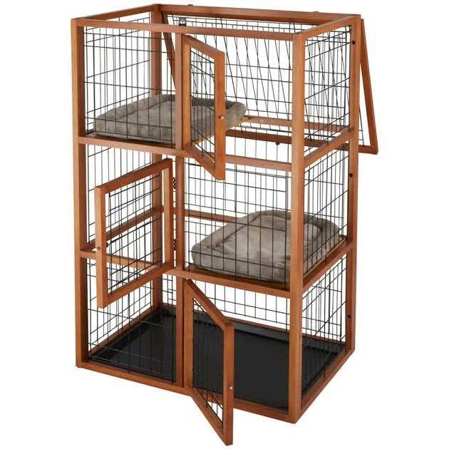 Frisco Collapsible Wood &amp; Wire Cat Cage Playpen - Pet Supplies online store