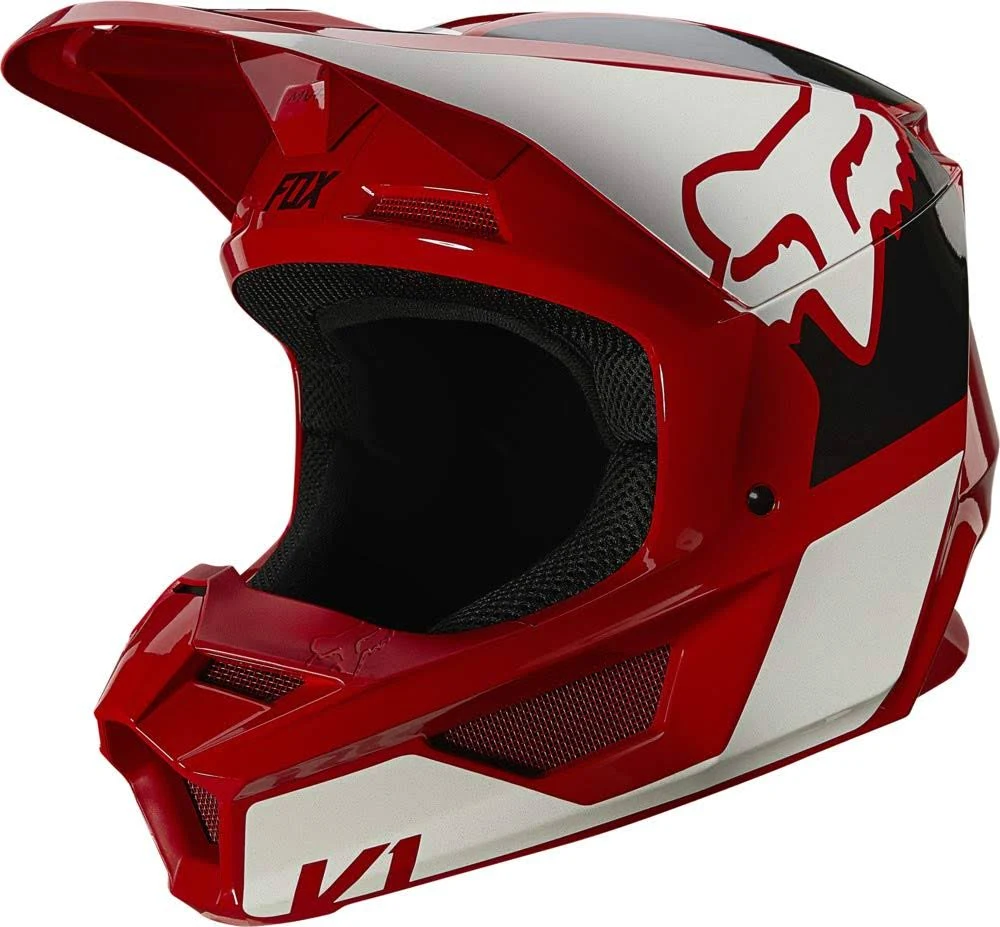 Fox Racing Youth V1 Revn Helmet Medium / Flame Red