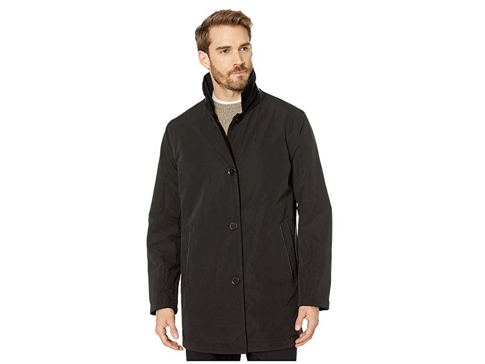 Cole Haan Mens Reversible Wool Car Coat, Black