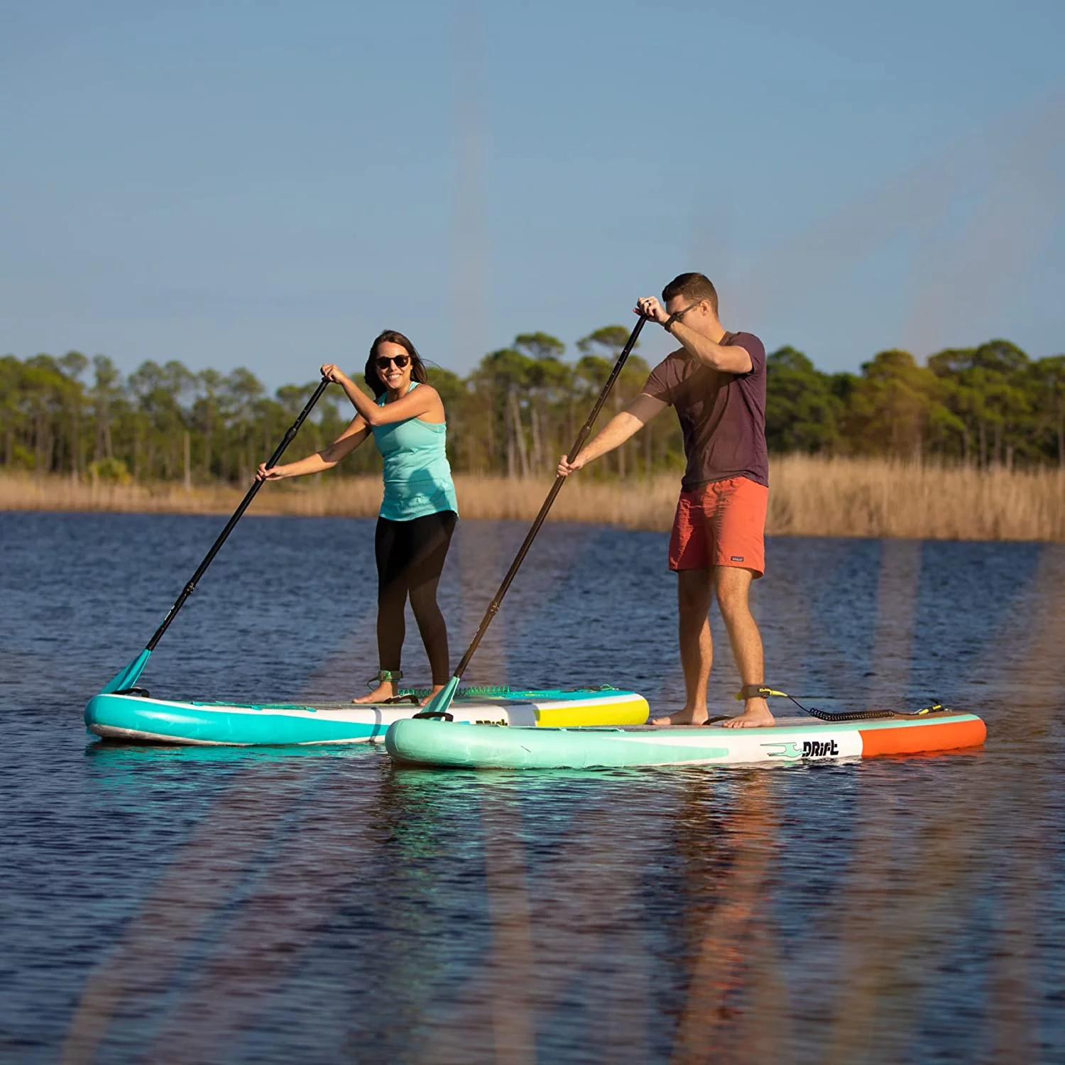 Drift Aero Inflatable Stand Up Paddle Board - SUP Paddle Board & Accessories, Including Pump, Paddle, and More - Native Floral, Adult, 10'8"