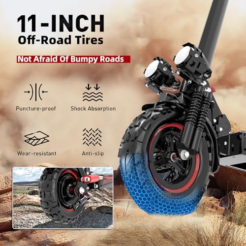 Electric Scooter Adults,11" Off-Road Tires,48V 18/21AH Big Battery,1200W Motor,34 Mph,34/37 Miles Long Range,Dual Braking System,Folding Commuter Electric Scooter - (Seat Optional