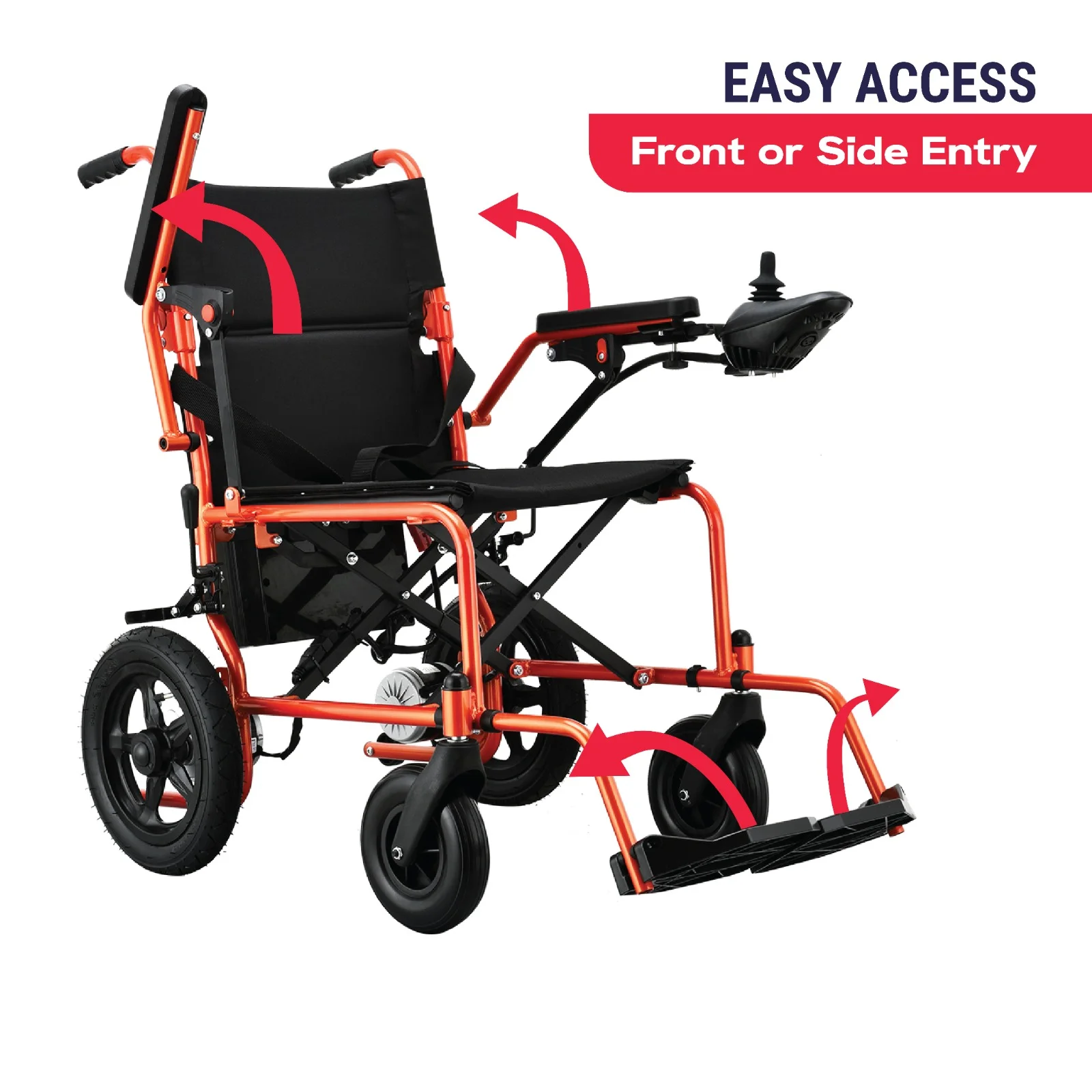 Lightweight Foldable Electric Wheelchair for Seniors, 500W Motor Power, ONLY 40LBS - Curated Treasures Market