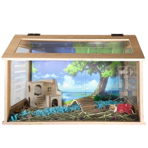 Small Rat cage - Cage for Guinea Pigs - Hamsters Cage - Small Animal Cage -Chinchilla Cage - Small Guinea Pig Cage - Hamster Habitat - Large Hamster Cage- Chinchilla hut - Mouse House (32X18X18)