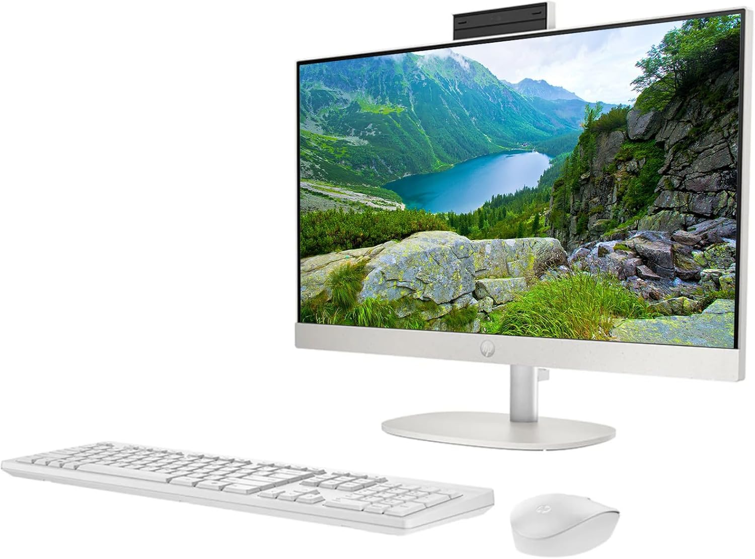 HP Newest 27" All-in-One Desktop Computer, FHD IPS Touchscreen, Intel Core Ultra 7-155U 12-Core Processor, 64GB DDR5, 1TB SSD, Wi-Fi 6, HDMI, Wireless KB&Mouse, Windows 11 Home, P500 Portable SSD